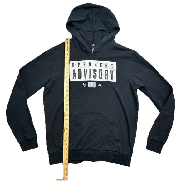 Adidas Hoodie Mens Medium Dame EXTPLY Opponent Advisory Black No Drawstring - Picture 5 of 11